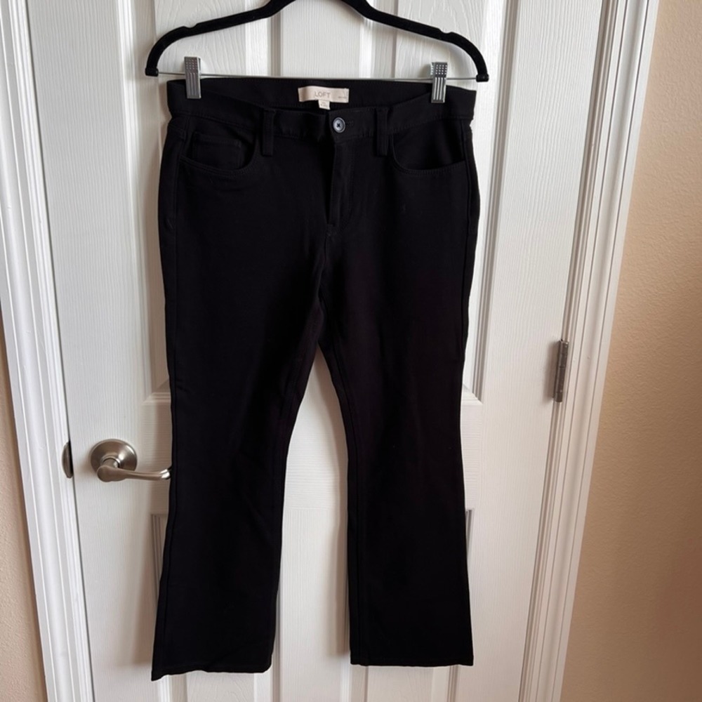 LOFT Marisa Fit Black Bootcut‎ Petite Career Pants Women's Size 8P Stretchy